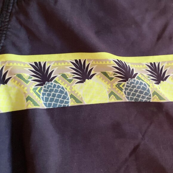 Vintage Ocean Pacific Board Shorts Mens Swim Suit Size M 34 Pineapples Teal Blue - Picture 6 of 16